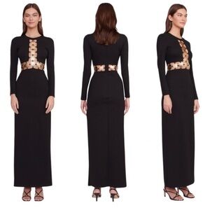 STAUD Delphine Embellished Cutout Maxi Dress 12